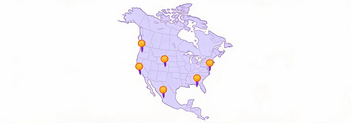 Map illustration of Fortress Railing distribution coverage