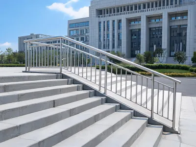 Municipal outdoor stair railing