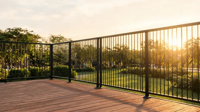 Residential deck railing scene
