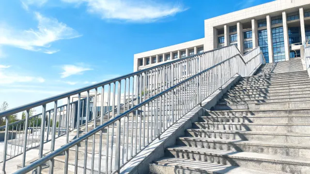 Municipal outdoor stair railing